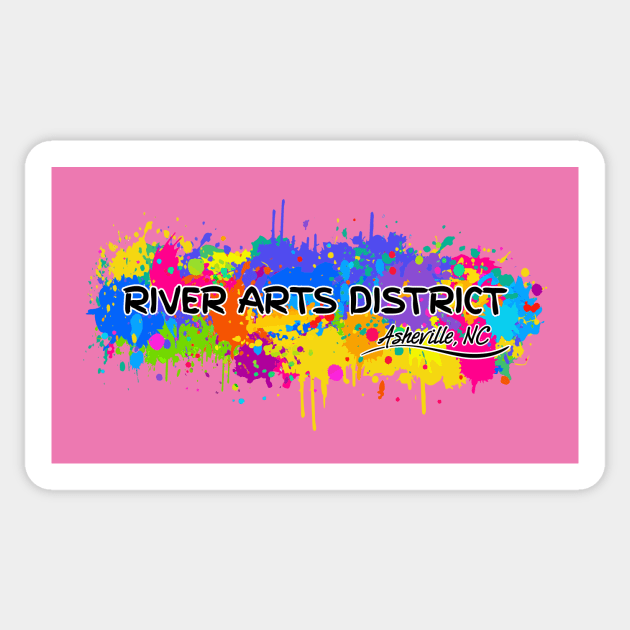 River Arts District - Asheville, NC - PinkBG 17 Sticker by AVL Merch